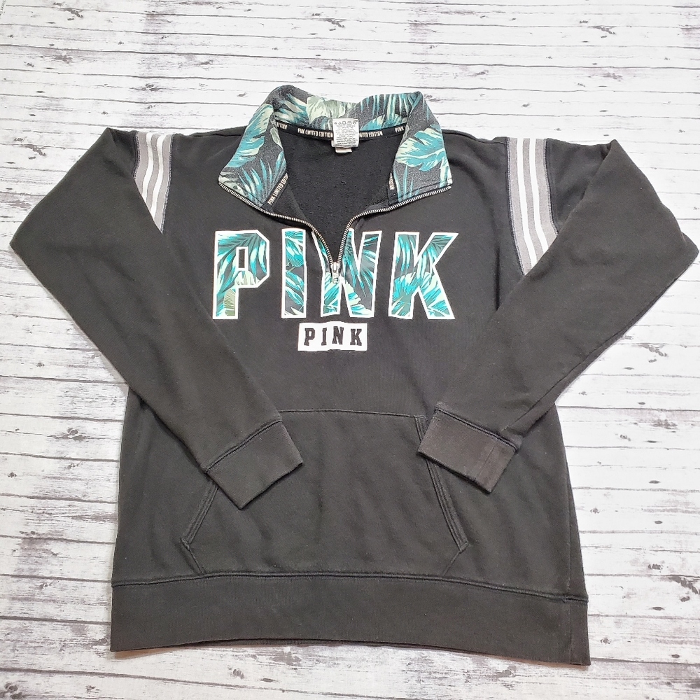 Victoria's Secret Pink Pullover Black Halfzip